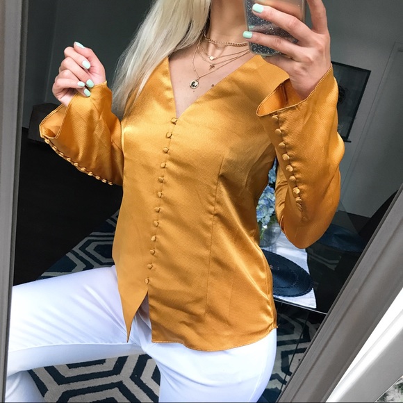 🆕 JOIE MADORA DUSTY GOLD LONG SLEEVE BLOUSE! - Picture 8 of 13